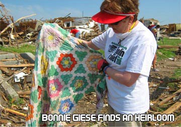 Bonnie Giese finds an blanket heirloom